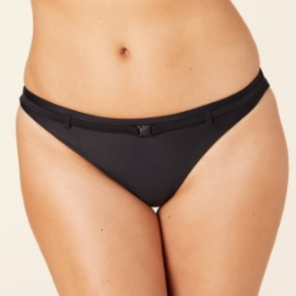 Andie Swim NWT The Riveria Bikini Bottom in Black size Medium